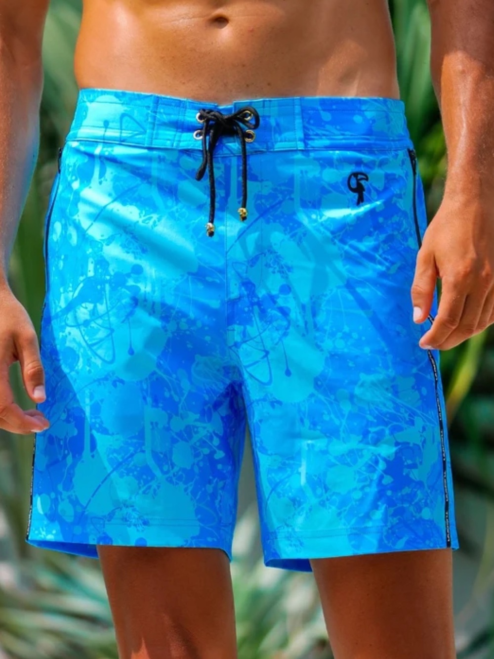 Tucann - Splatter Swim Shorts Blue - 7"